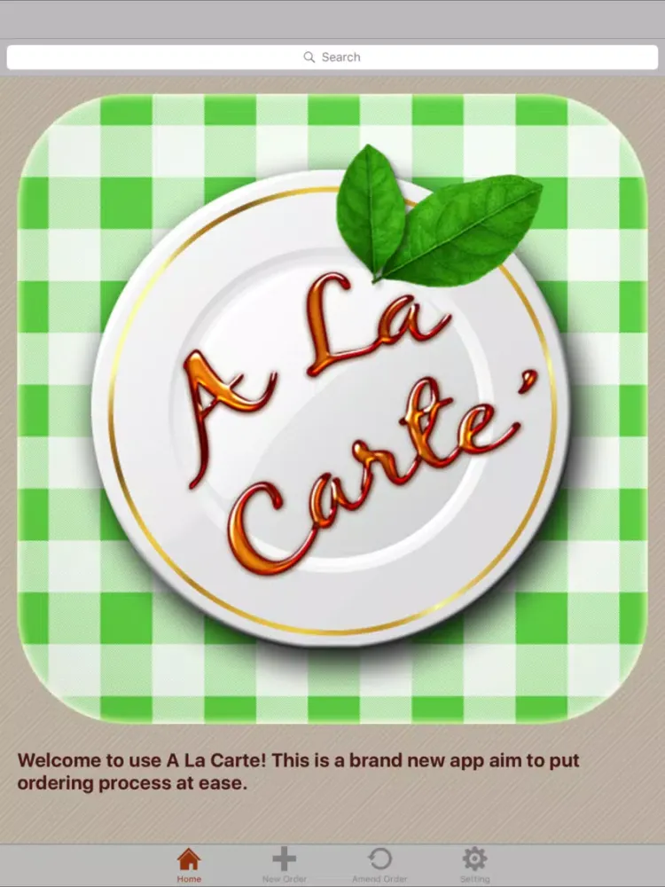 Tangkapan layar A La Carte iPad 
