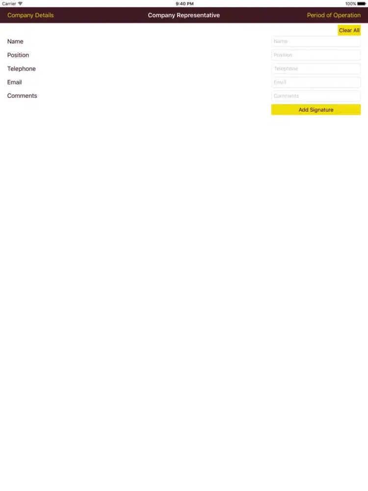 ภาพหน้าจอของ Forklift Operator Log iPad 