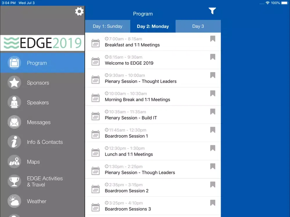EDGE Conference 2019 iPad  سکرین شاٹس