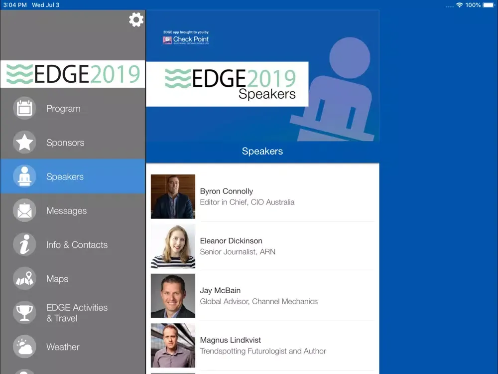 EDGE Conference 2019 iPad  سکرین شاٹس