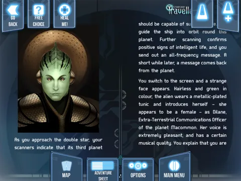 Tangkapan layar Fighting Fantasy: Starship Traveller iPad 