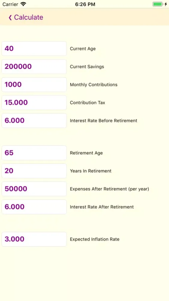 Скриншоты Retirement Calculator