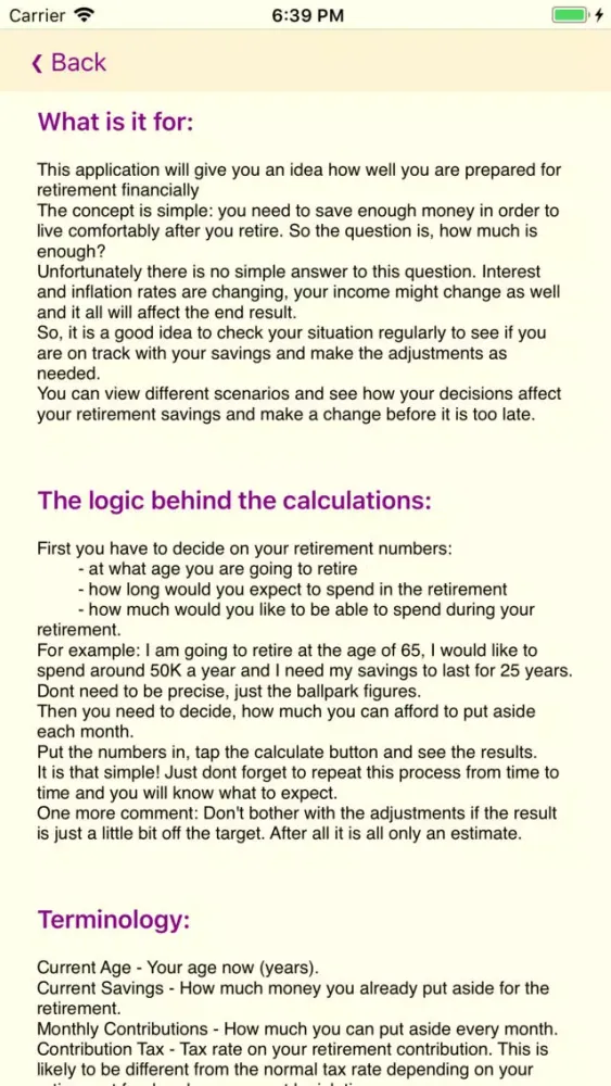 Скриншоты Retirement Calculator