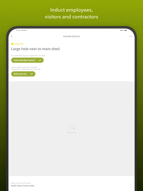 ภาพหน้าจอของ Workplace Safe iPad 