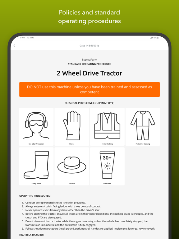 Workplace Safe iPad  Screenshots