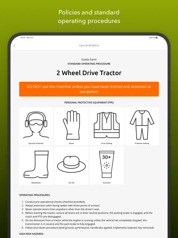 ภาพหน้าจอของ Workplace Safe iPad 