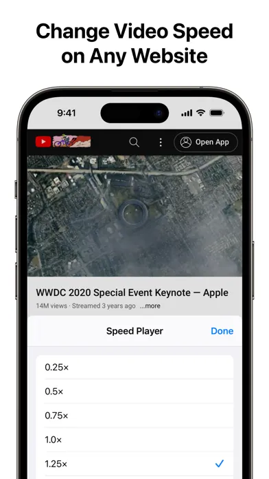 Capturas de tela do Speed Player for Safari