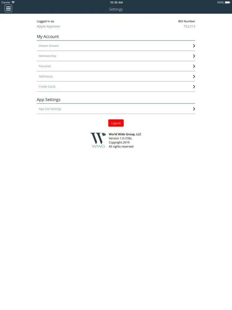 ภาพหน้าจอของ WWG AU iPad 