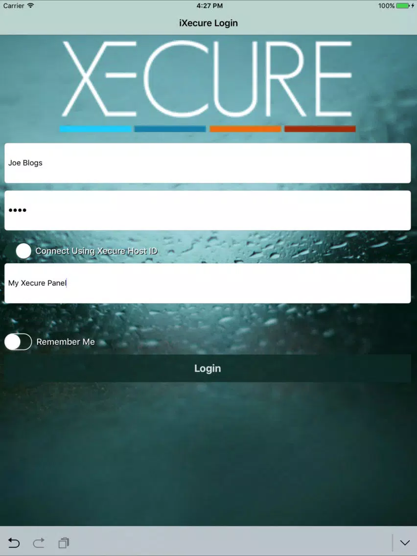 Ảnh chụp màn hình của iXecure iPad 