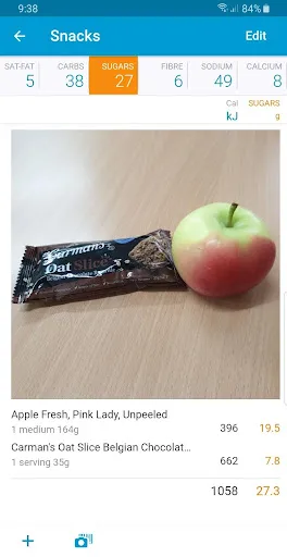 Tangkapan skrin Easy Diet Diary