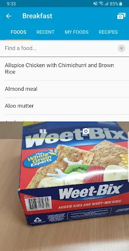 Tangkapan skrin Easy Diet Diary