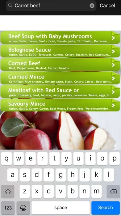 Tangkapan layar My Recipe Index
