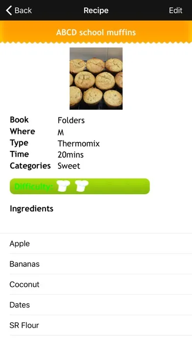 Tangkapan layar My Recipe Index