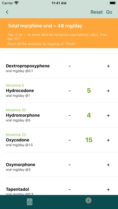 Ảnh chụp màn hình của Opioid Calculator