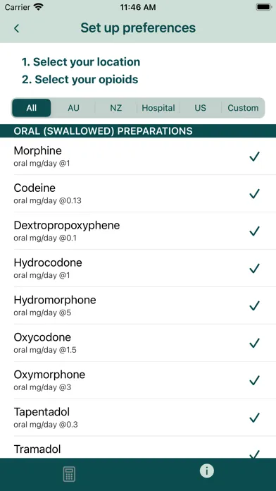 Ảnh chụp màn hình của Opioid Calculator