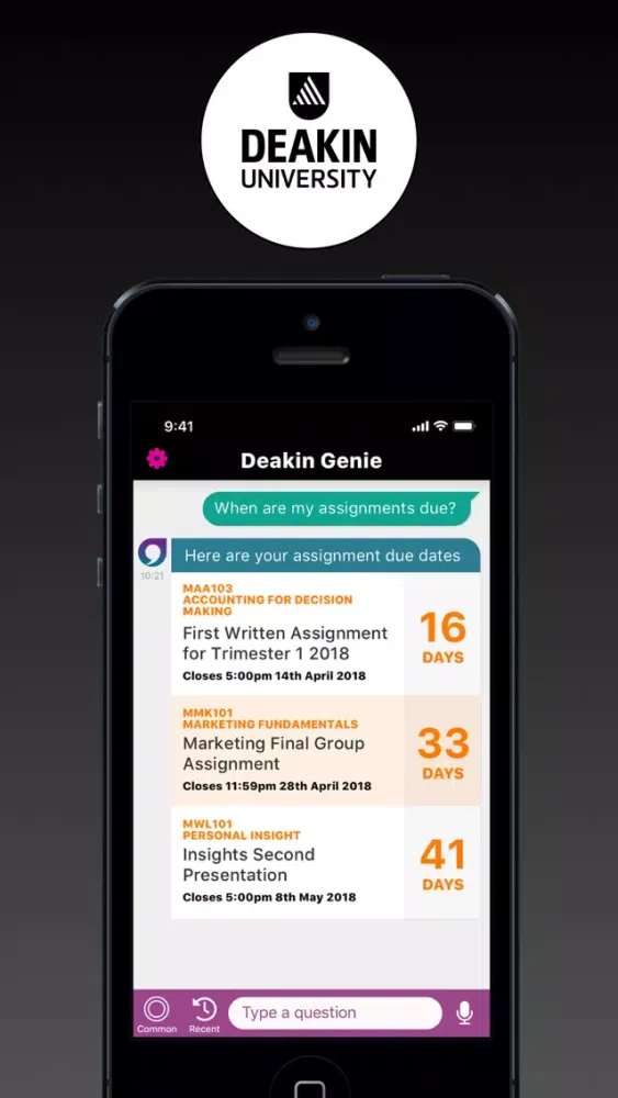 Captures d'écran de Deakin Genie