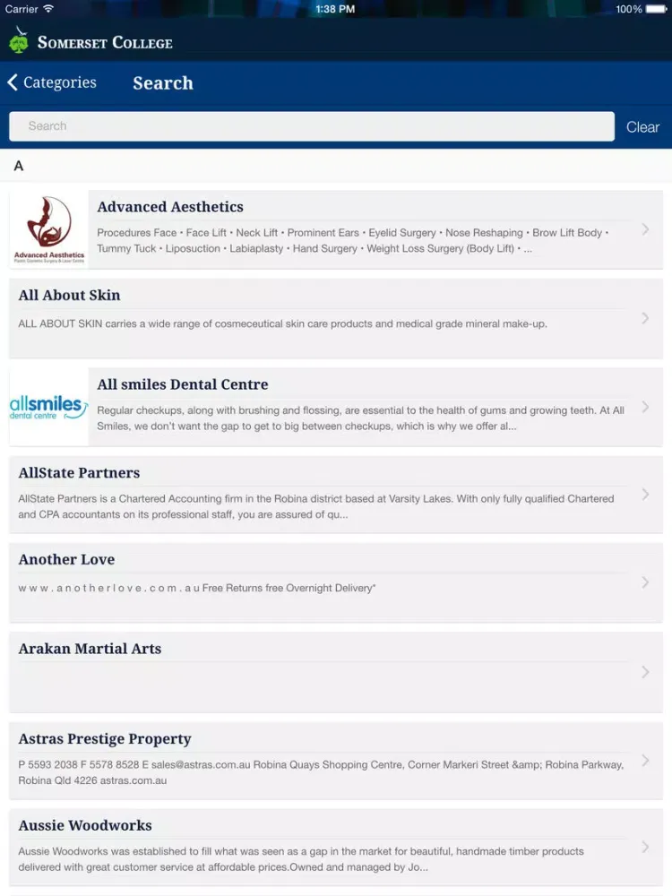 Скриншоты Somerset Directory iPad 