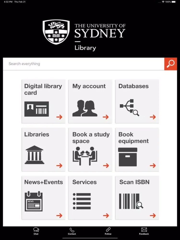 Capturas de pantalla de Sydney Uni Library iPad 