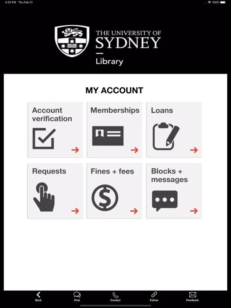 Capturas de pantalla de Sydney Uni Library iPad 