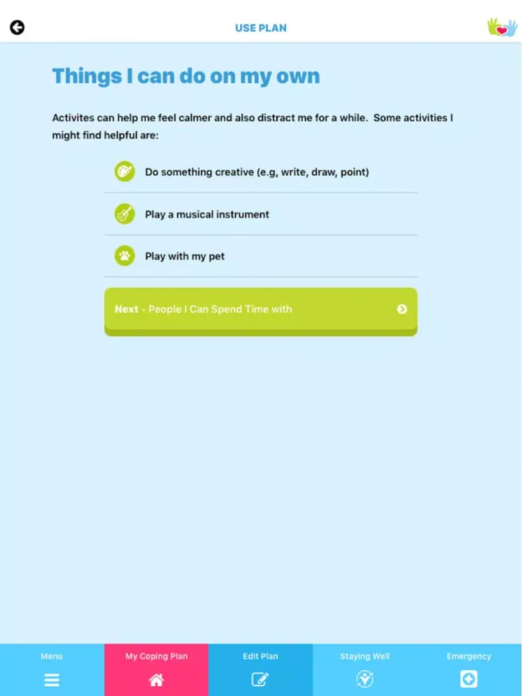 Screenshot di My Coping Plan iPad 