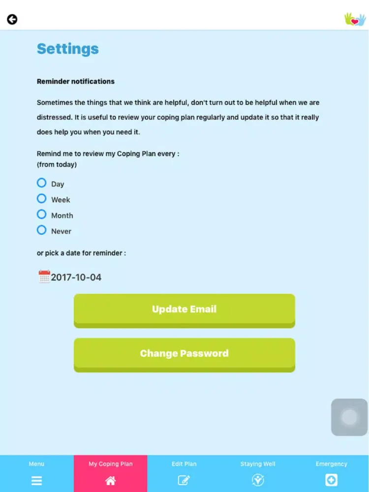 Screenshot di My Coping Plan iPad 