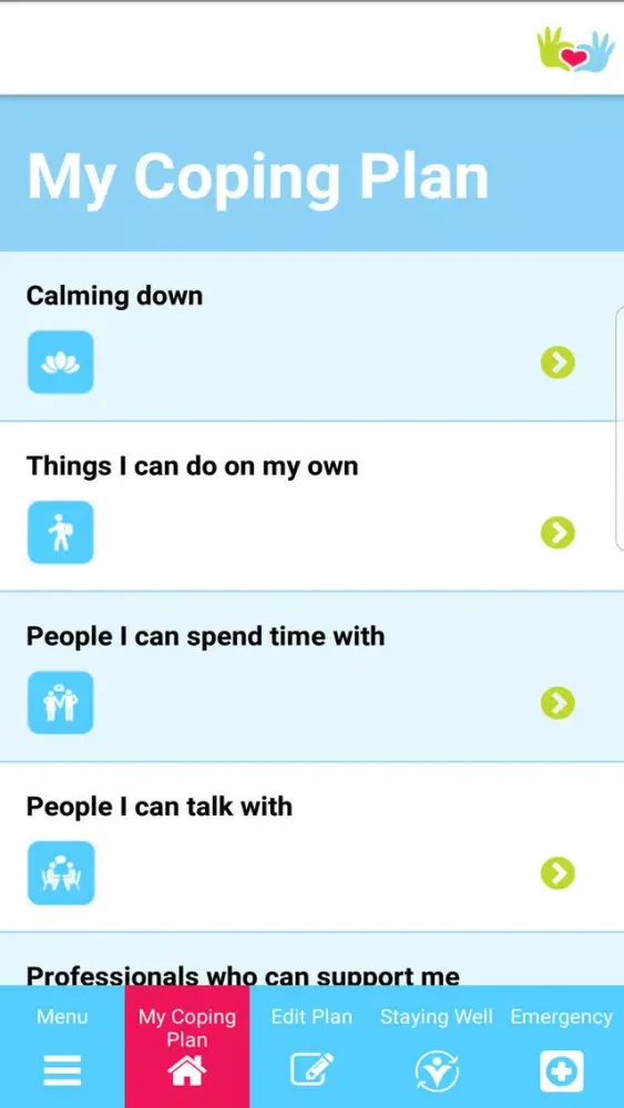 Screenshot di My Coping Plan