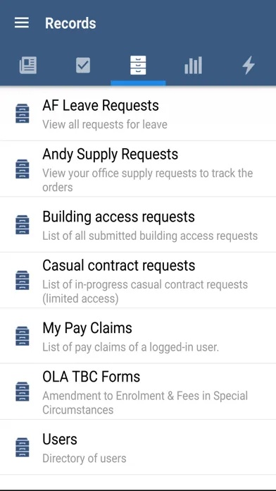 Screenshot di UniSA Forms
