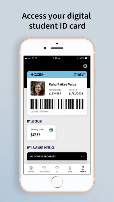 Victoria University App Screenshots