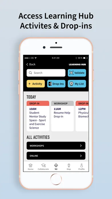 Victoria University App Screenshots