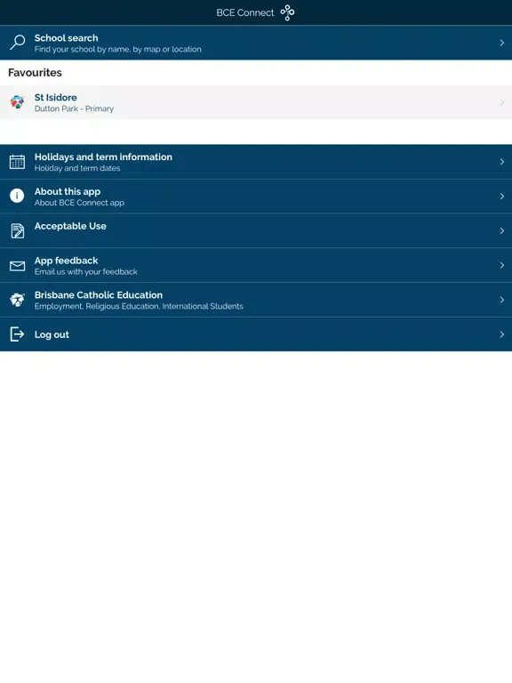 Tangkapan skrin BCE Connect iPad 