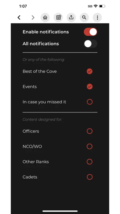 Captures d'écran de COVE App
