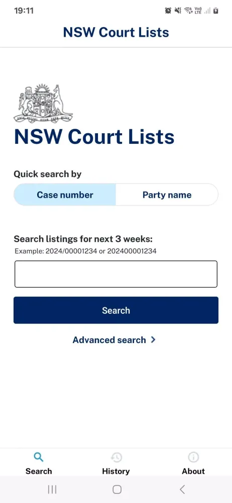Search NSW Court Lists Screenshots