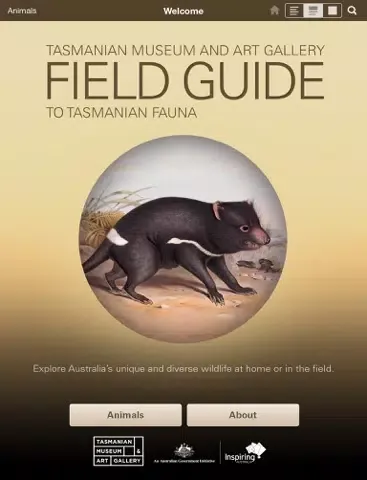 Tangkapan layar Field Guide to Tasmanian Fauna iPad 
