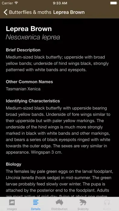 Tangkapan layar Field Guide to Tasmanian Fauna
