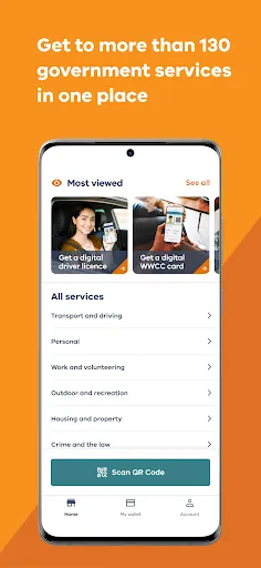 Capturas de tela do Service Victoria