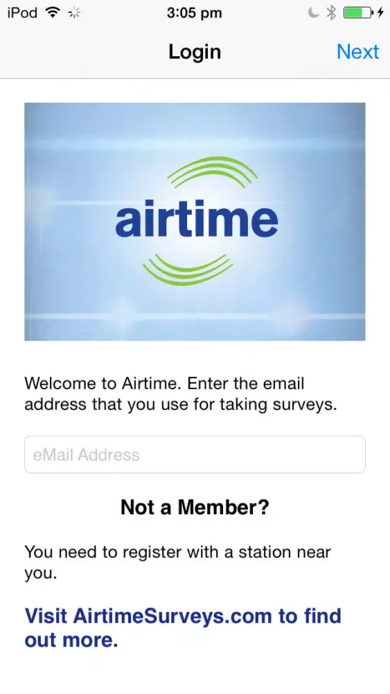 ภาพหน้าจอของ Airtime Surveys
