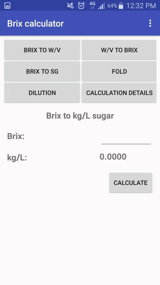 Brix calculator Screenshots
