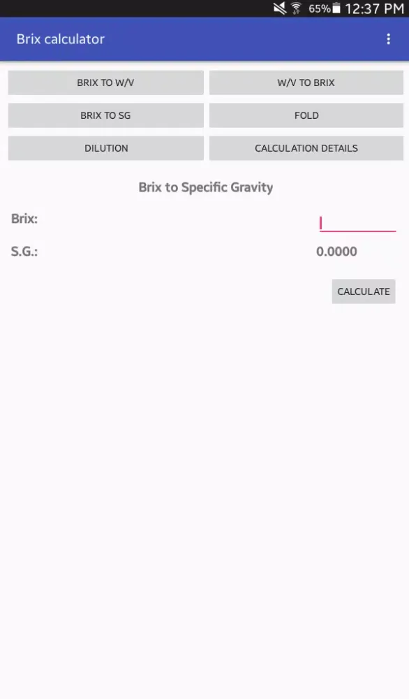 Brix calculator Screenshots