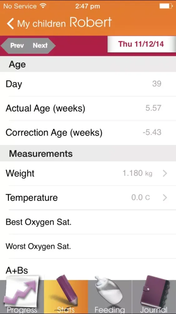 Capturas de pantalla de Premature Baby Journal