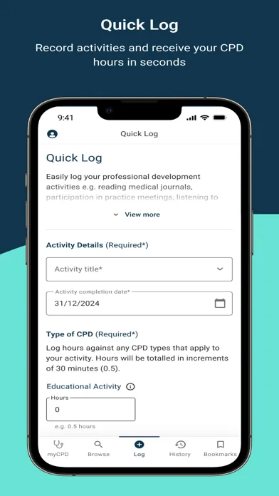 myCPD Screenshots