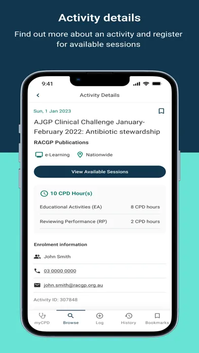 myCPD Screenshots