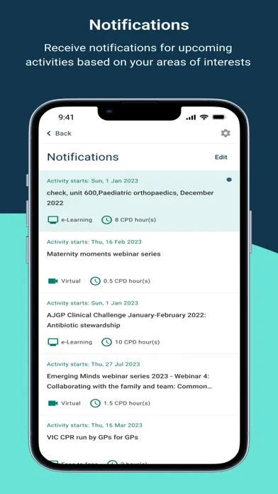 myCPD Screenshots