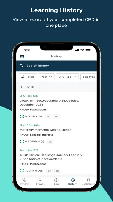 myCPD Screenshots