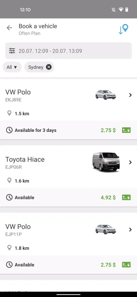 ภาพหน้าจอของ Popcar Car Share