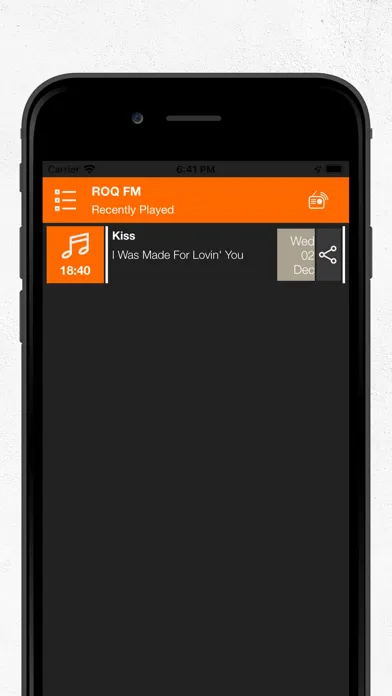 Ảnh chụp màn hình của ROQ FM