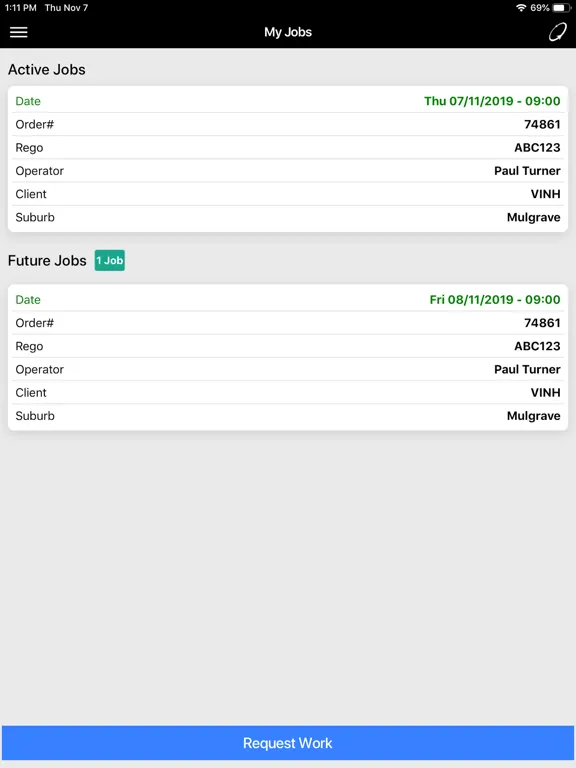 Capturas de tela do eDockets iPad 