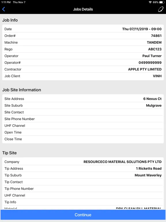 Capturas de tela do eDockets iPad 