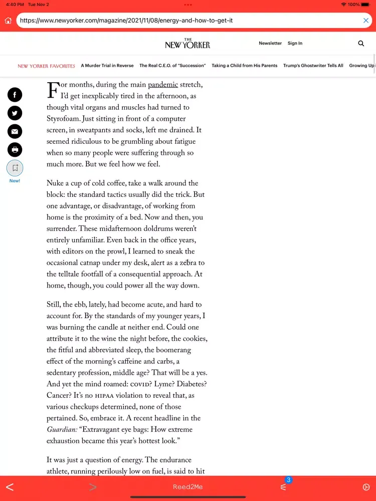 Reed2Me: Get any article read iPad 应用截图