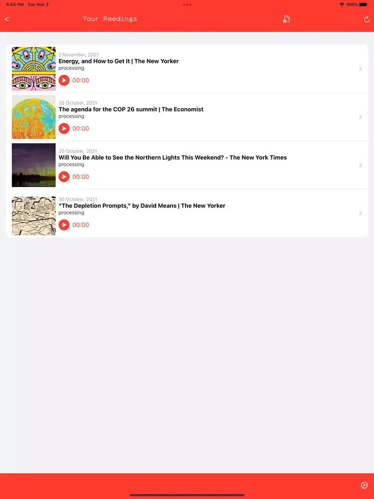 Reed2Me: Get any article read iPad 应用截图
