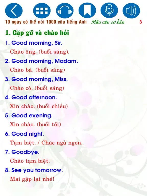 10 ngày nói 1000 câu Anh CB iPad  Screenshots